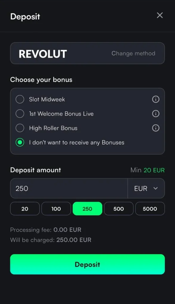 TrueLuck mobile interface