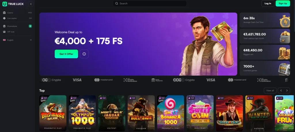 True Luck Casino lobby